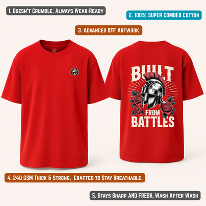 Battles Red Oversized T-Shirt | Women