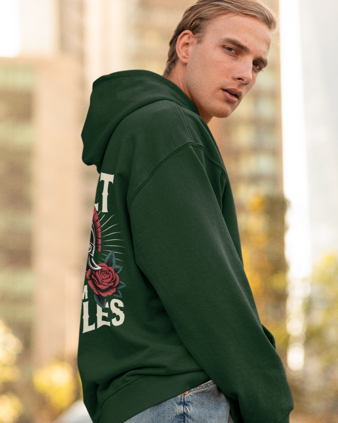 Battles Bottle Green Oversized Hoodie