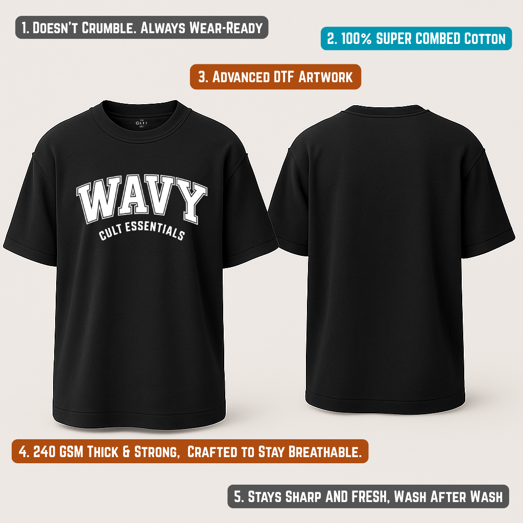 WavyCult Essentials Puff Oversized T-Shirt