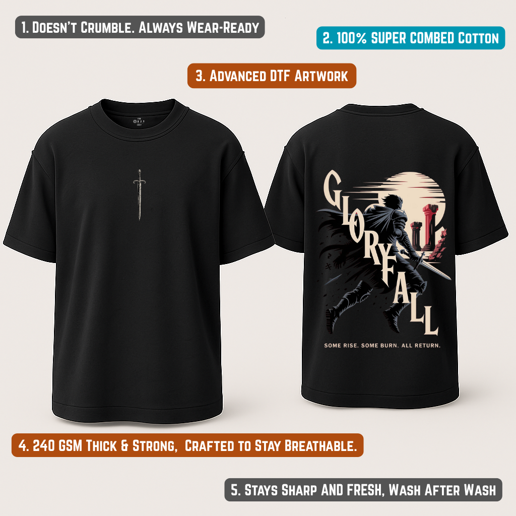 Glory Fall Black Oversized T-Shirt