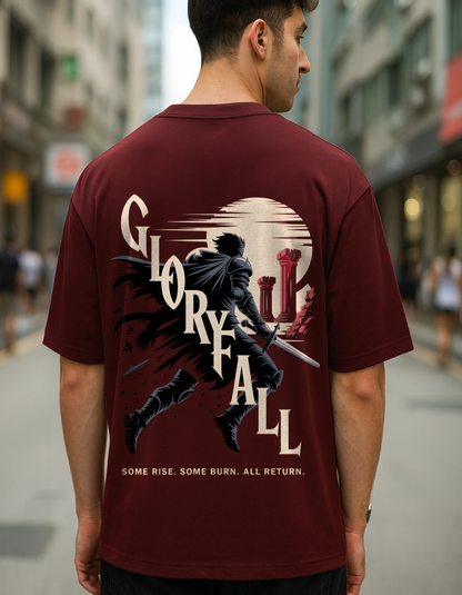 Glory Fall Maroon Oversized Classic T-Shirt