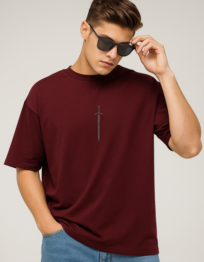 Glory Fall Maroon Oversized Classic T-Shirt