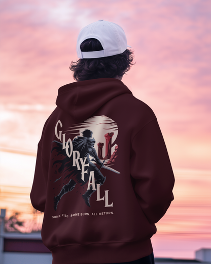 Glory fall Maroon Oversized Hoodie