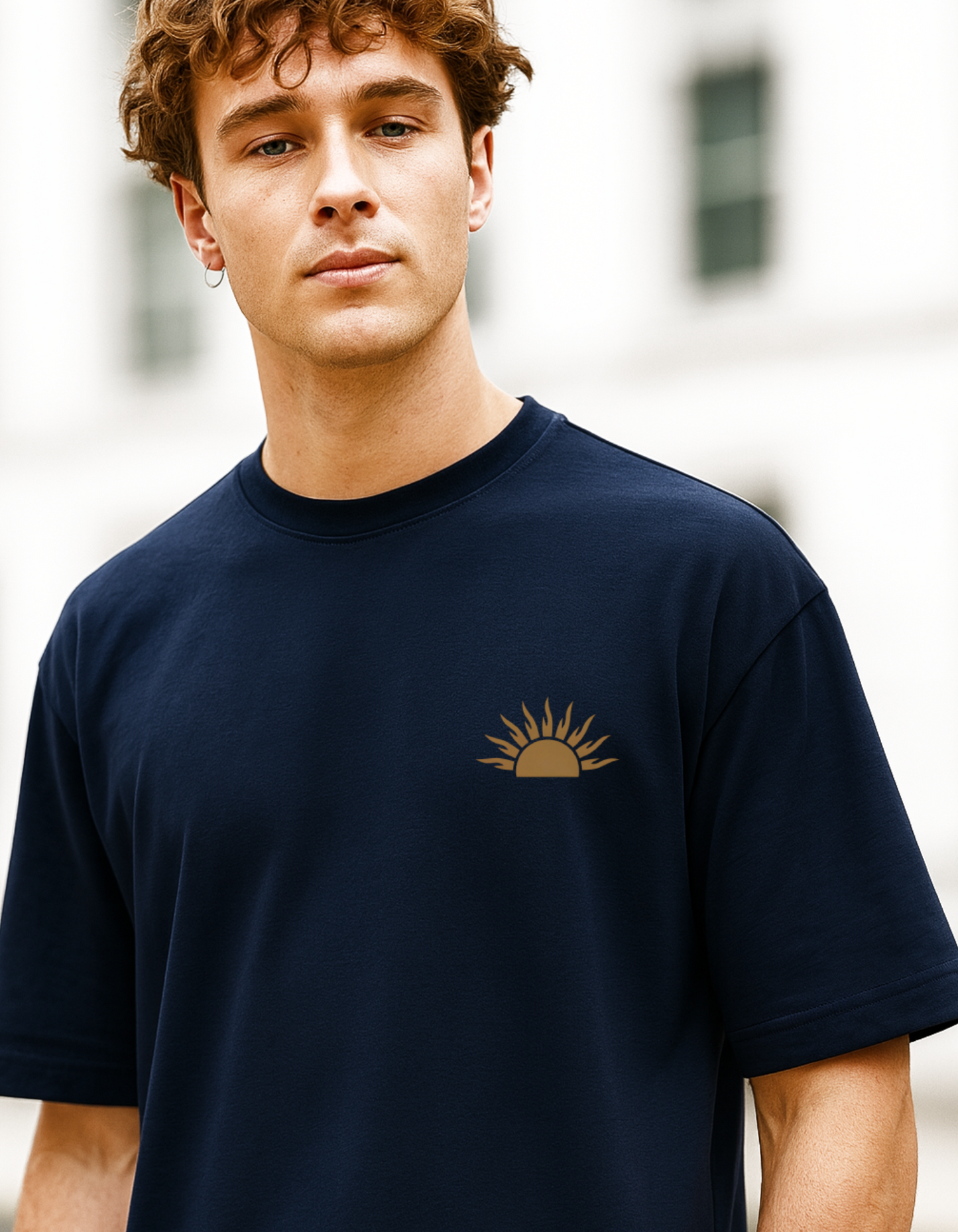 Dawnreign Navy Blue Oversized T-Shirt