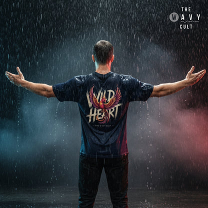 Wild Heart Navy Blue Oversized T-Shirt