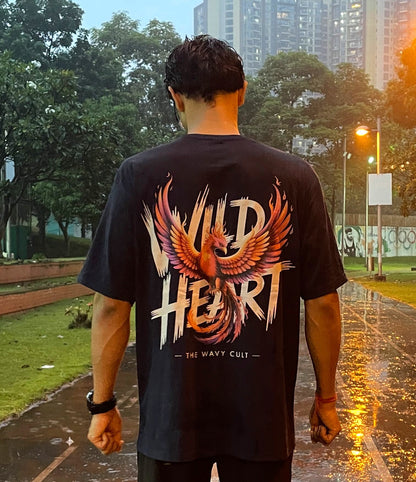 Wild Heart Navy Blue Oversized T-Shirt