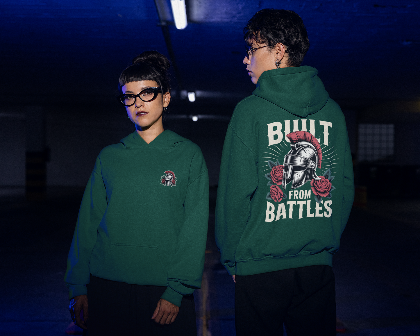 Battles Bottle Green Oversized Hoodie