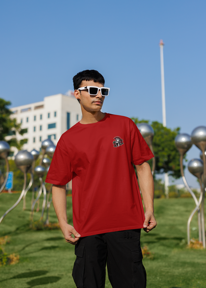 Battles Red Oversized T-Shirt