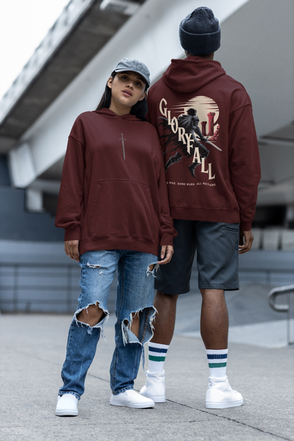 Glory fall Maroon Oversized Hoodie
